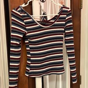 Women's Striped Long Sleeve Top - Multicolor